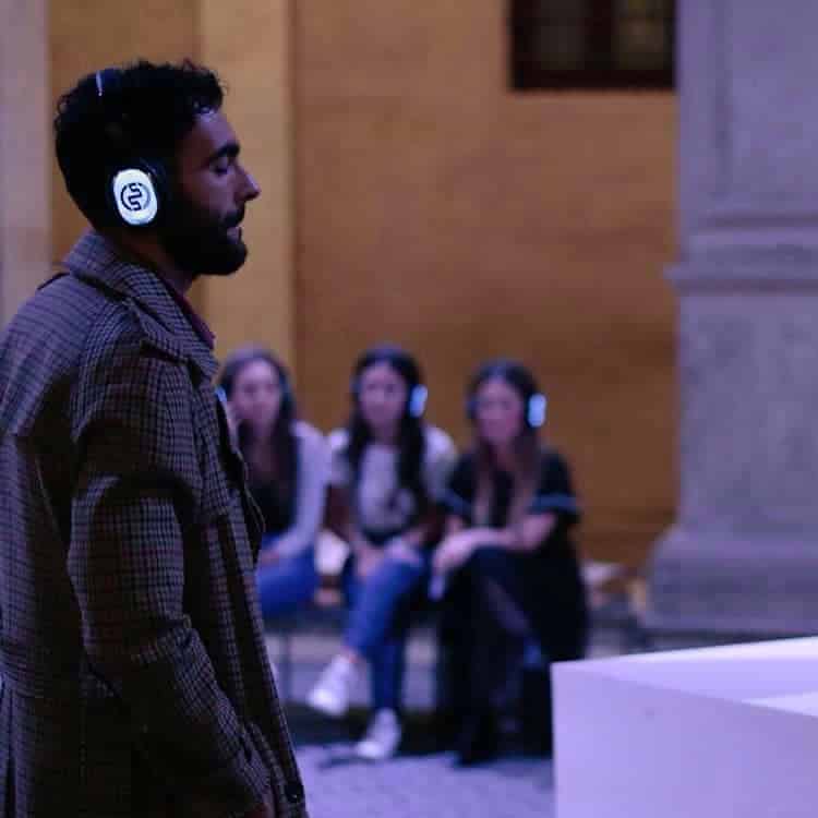 Marco Mengoni with Silentsystem wireless headphones