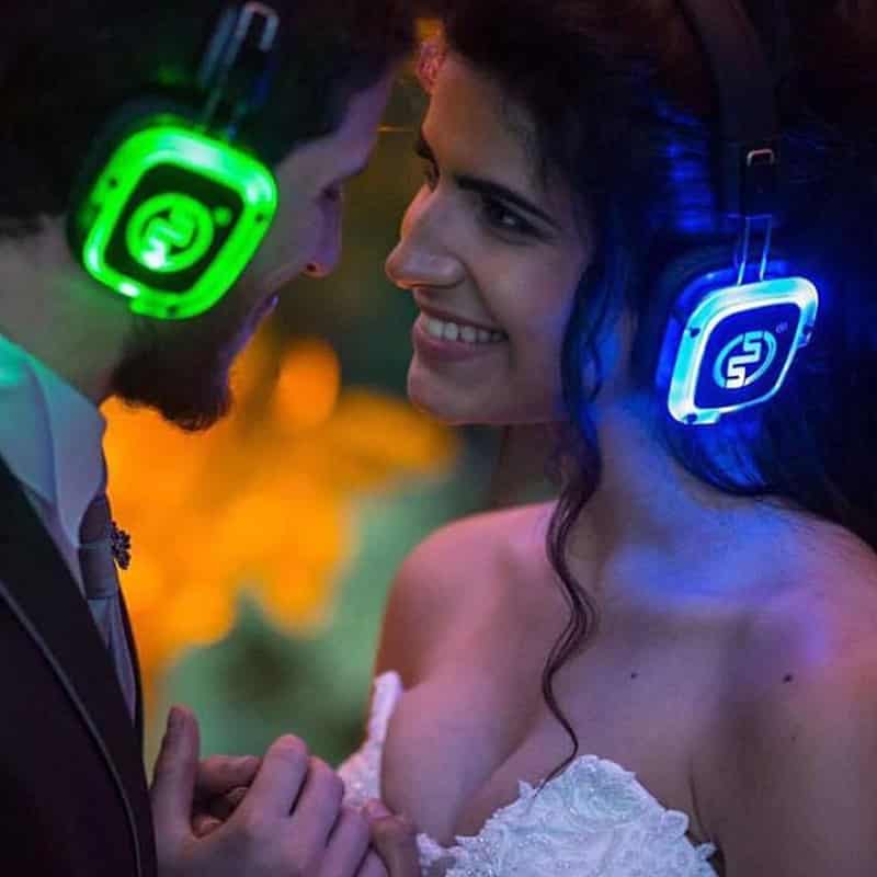 Wedding silent disco with Silentsystem LED headphones