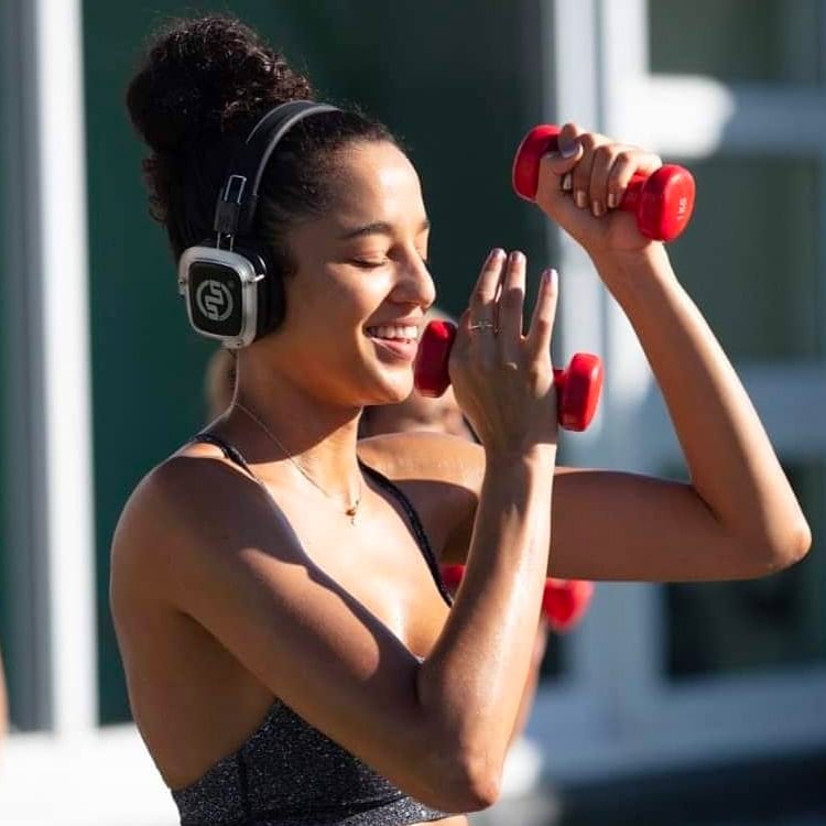 pilates SX-809 trådlösa hörlurar för silent fitness och pilates