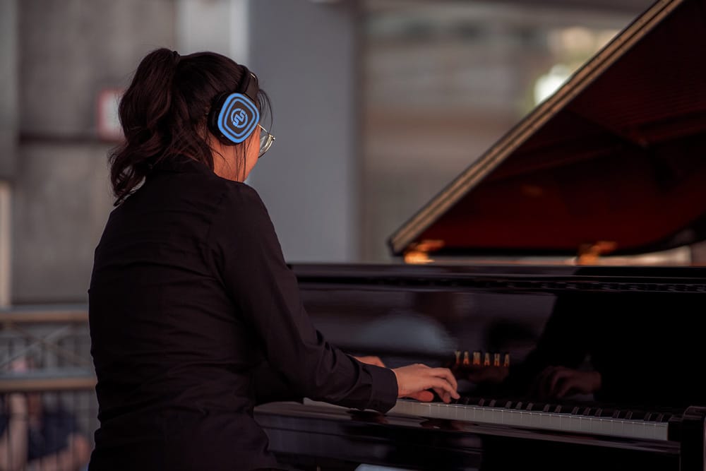 cuffie-sx-839-silentsystem-yamaha-concerto Trådlösa hörlurar Silentsystem SX-839 på en Yamaha-konsert